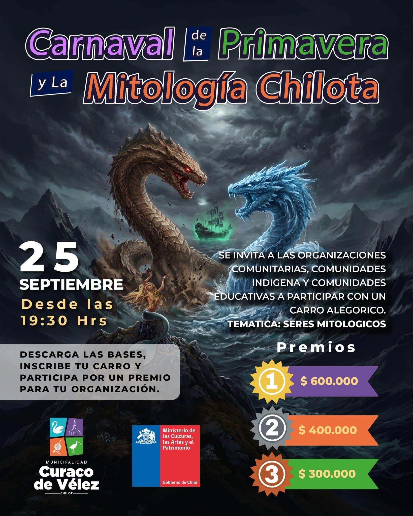 Carnaval de la Primavera y la Mitología Chilota en Curaco de Vélez